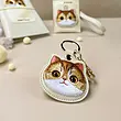 جاکیلیدی Nimmy/جاسوییچی Friends Big Eyes Cute Pets Embroidery Apple AirTag Case Holder Keychain Locator گربه زرد چشم درشت