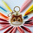 جاکیلیدی Nimmy/جاسوییچی Friends Big Eyes Cute Pets Embroidery Apple AirTag Case Holder Keychain Locator گربه زرد چشم درشت