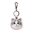 جاکیلیدی Nimmy/جاسوییچی Friends Big Eyes Cute Pets Embroidery Apple AirTag Case Holder Keychain Locator گربه صورتی چشم درشت