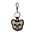 جاکیلیدی Nimmy/جاسوییچی/کیس ایرتگ AirTag Case Nimmy مدل Friends Glasses Cute Pets Embroidery Apple AirTag Case Holder Keychain سگ مشکی با عینک