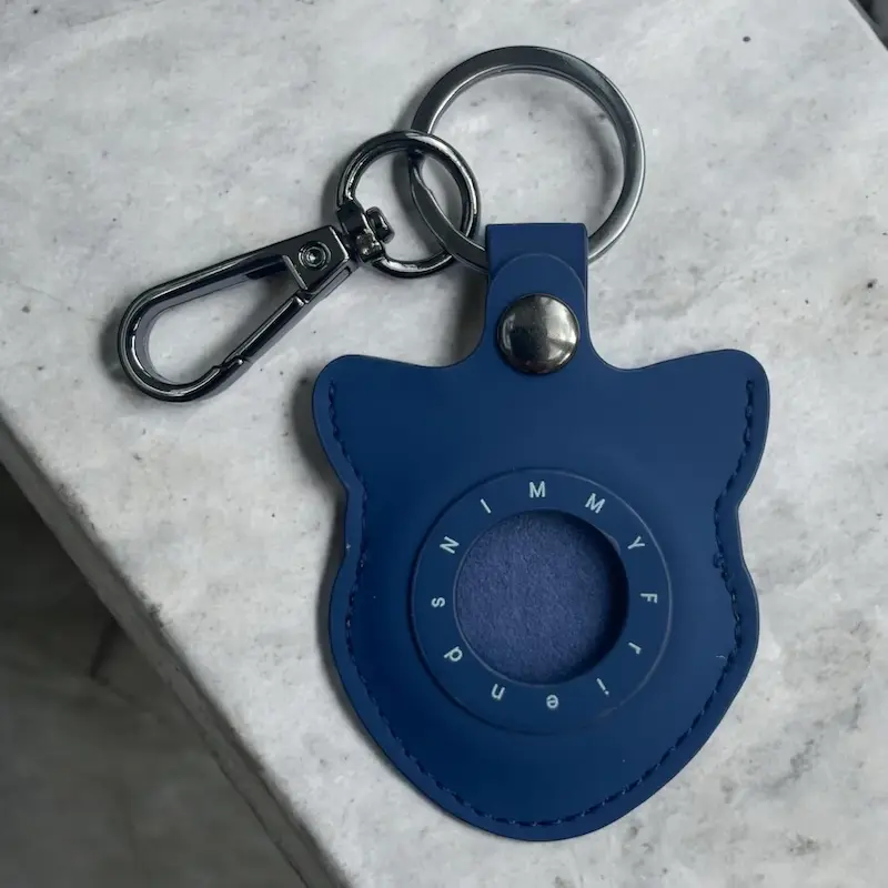 جاکیلیدی Nimmy/جاسوییچی/کیس ایرتگ AirTag Case Nimmy مدل Friends Glasses Cute Pets Embroidery Apple AirTag Case Holder Keychain گربه آبی با عینک