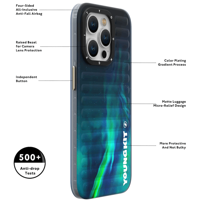 قاب پافری برند YoungKit/یانگ کیت مدل Light Snake Aurora Luggage Magsafeاز سری شفق قطبی