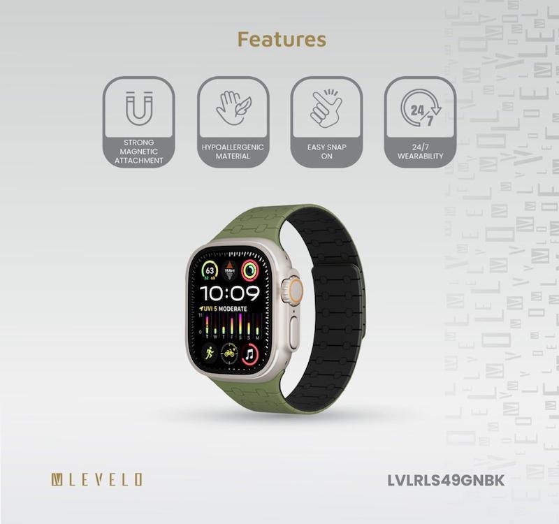 بند اپل واچ سیلیکونی مگنتیک مدل RoyalLink Silicon برند Levelo