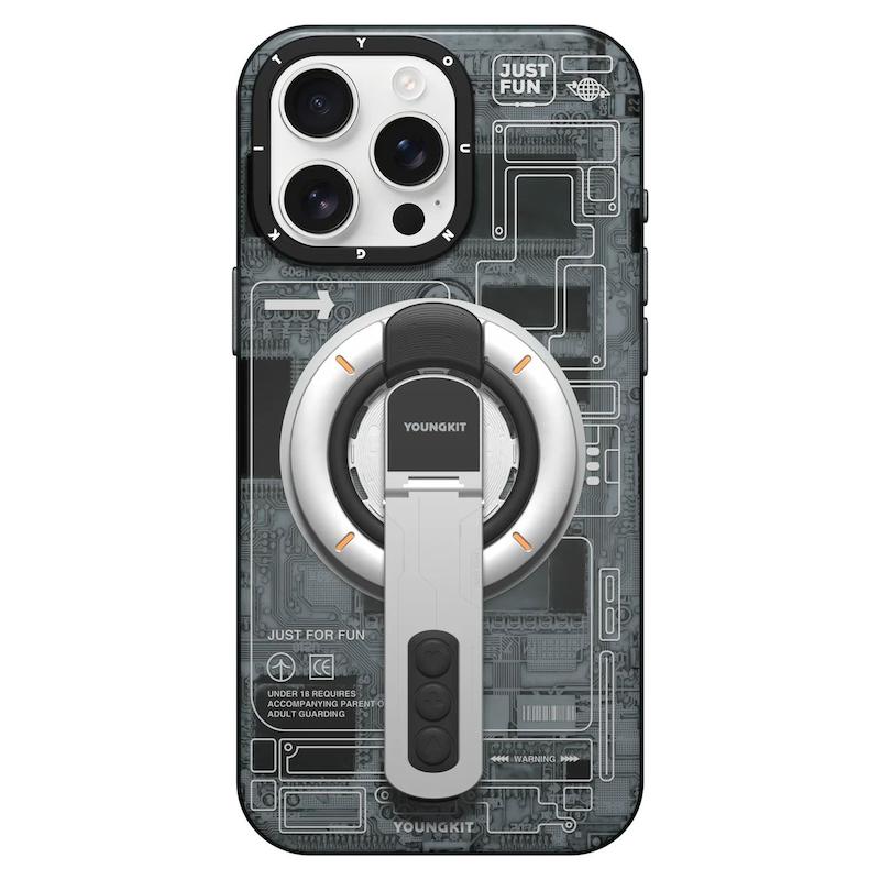 هلدر YOUNGKIT مگ سیف 360 درجه یانگ کیت سفید Dual-Sided Magnetic Grip Stand with Elastic Silicone Ring