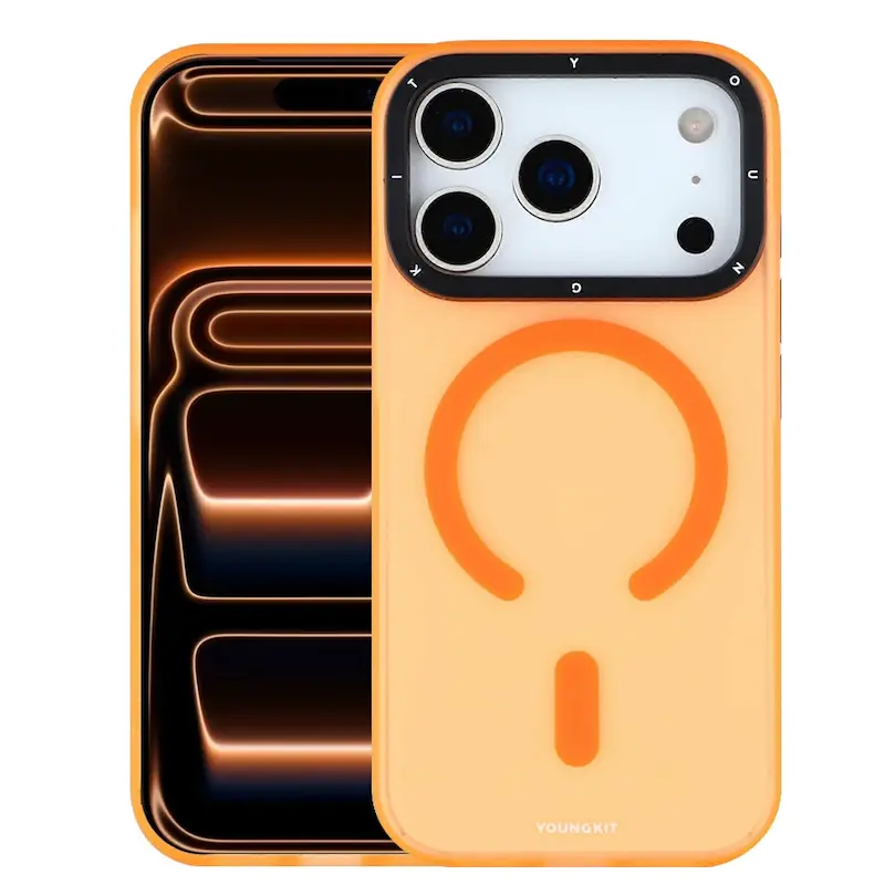 قاب یانگ کیت آیفون Youngkit مدل هیدن سند مگ سیف ساپورت نارنجی Youngkit Hidden Sand MagSafe Orange