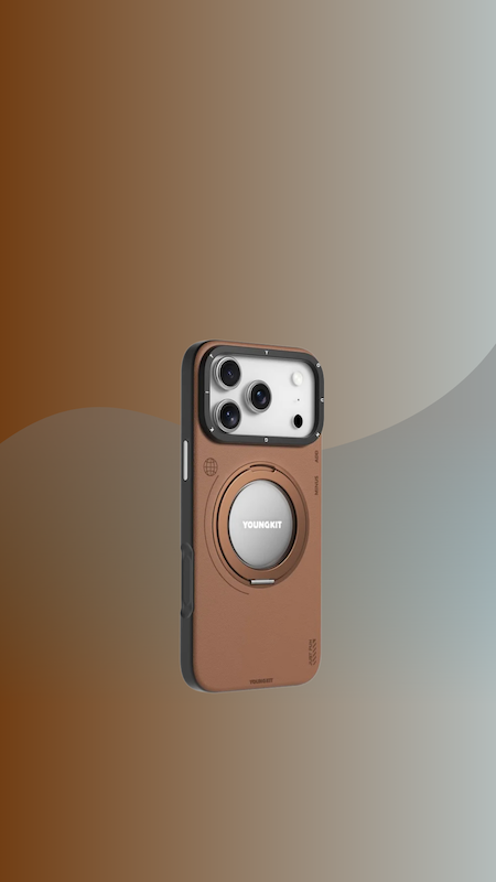 قاب یانگ کیت Youngkit مگ سیف ساپورت مدل Simple Leather 360 استند دار سری 17