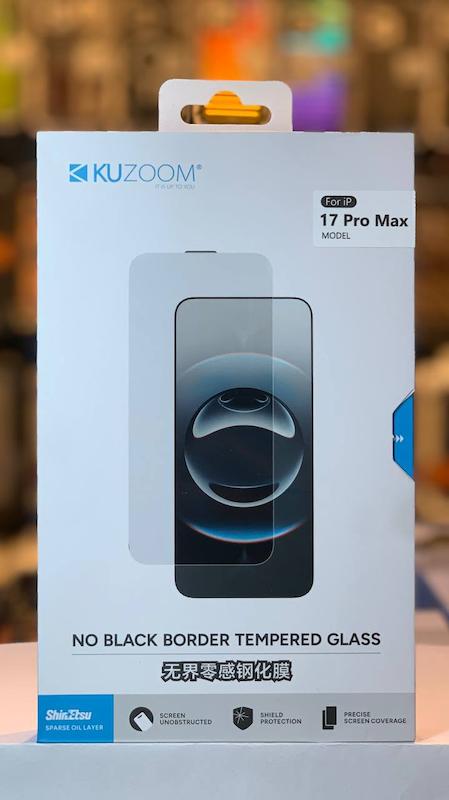 گلس شیشه ای فول شفاف بدون حاشیه Kuzoom کوزوم سری 17 آیفون