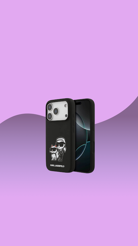 قاب کارل لاگرفلد Karl Lagerfeld گربه مشکی Iphone سری 17