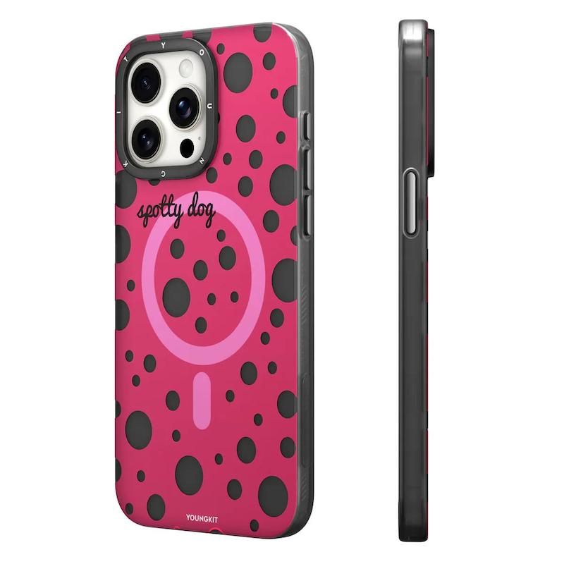 قاب Youngkit یانگ کیت Magsafe مگ سیف ساپورت مدل Colorful Polka Dots Magsafe Red Color