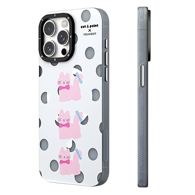 قاب Youngkit کیس یانگ کیت Magsafe مگ سیف ساپورت مدل cat&point Polka Dot White Puppy رنگ سفید