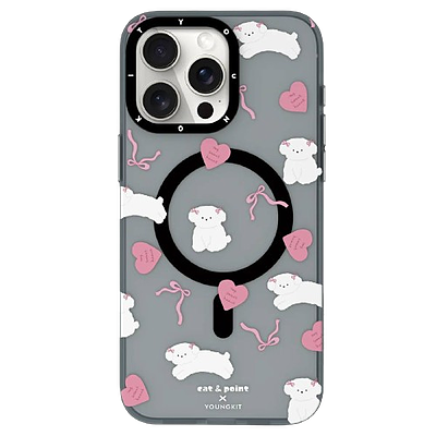 قاب Youngkit کیس یانگ کیت Magsafe مگ سیف ساپورت مدل cat&point Polka Dot White Puppy