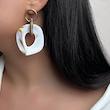گوشواره آویز مرمری کرم قهوه ای 