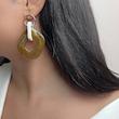 گوشواره آویز مرمری کرم قهوه ای 