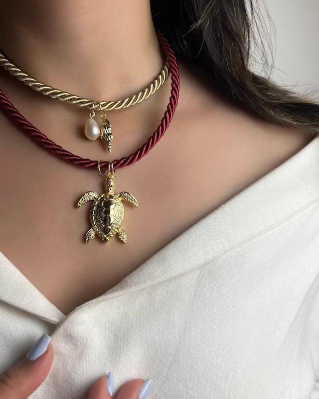 گردنبند طرح زارا مرواریدی