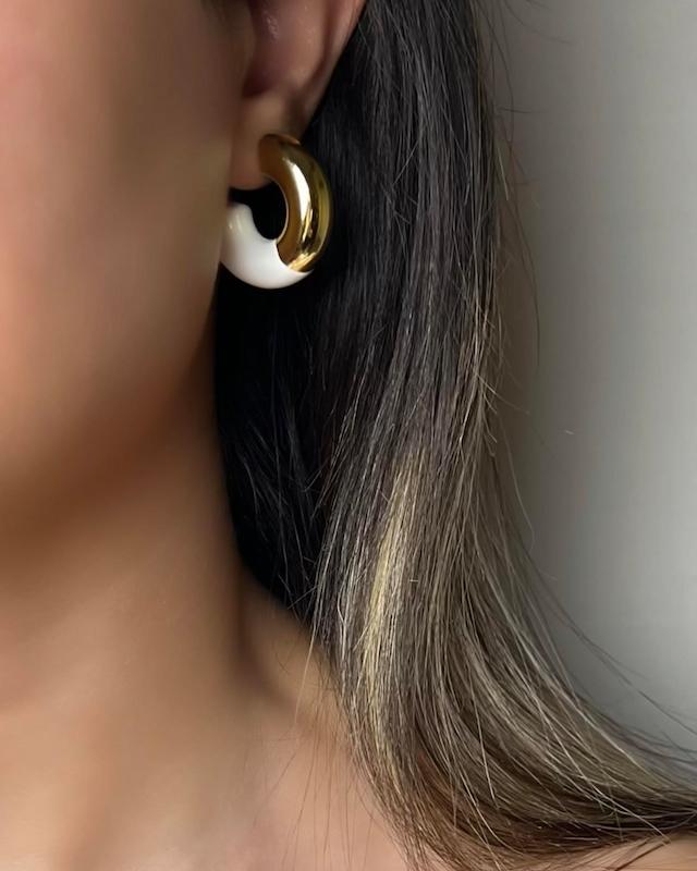 گوشواره حلقه ای گلد سفید