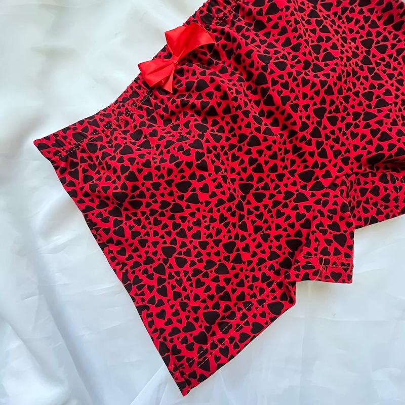 شورت پادار زنانه نخی رنگ قرمز سایز Xl کد 73902