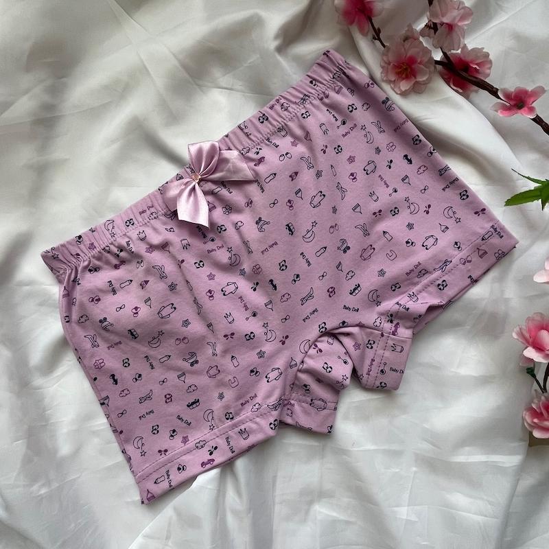 شورت پادار زنانه نخی رنگ یاسی سایز Xl کد 41012
