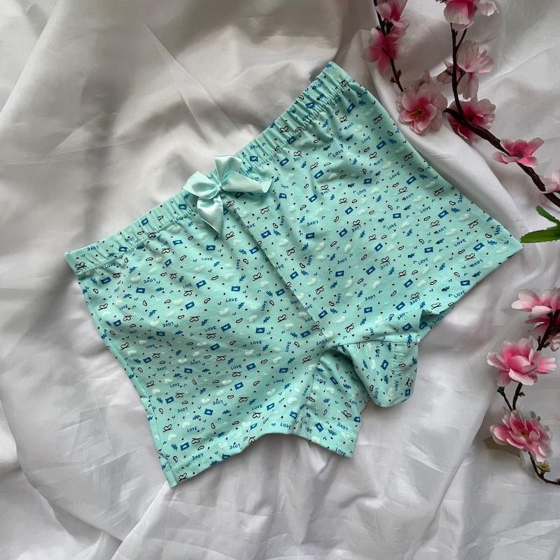 شورت پادار زنانه نخی رنگ آبی سایز Xl کد 48836