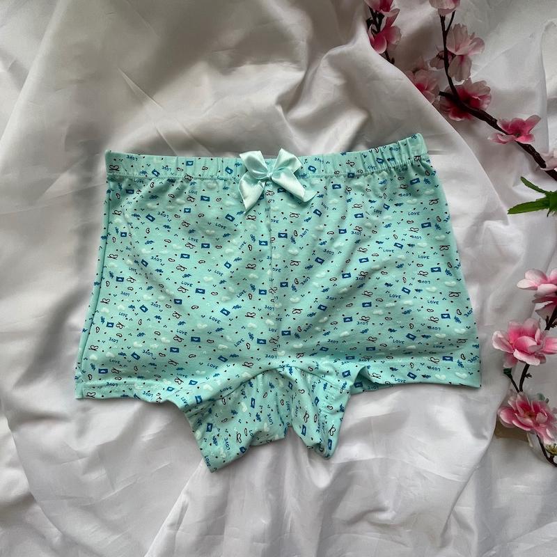 شورت پادار زنانه نخی رنگ آبی سایز Xl کد 48836