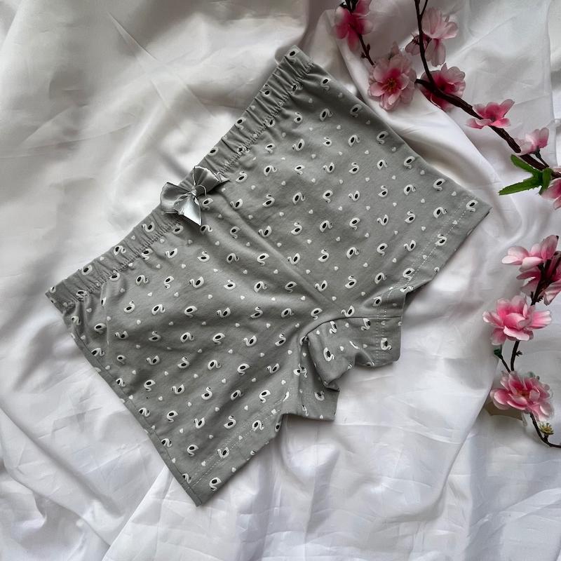 شورت پادار زنانه نخی رنگ طوسی سایز Xl کد 69936