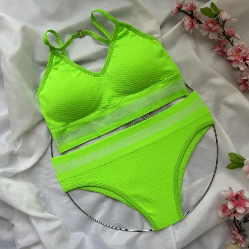 ست شورت و نیم تنه نخی فری سایز 70 تا 80 رنگ سبز کد 78324