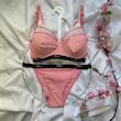 ست شورت و سوتین توری فانتزی هارنس دار سلندی رنگ صورتی سایز 80 کد 41298