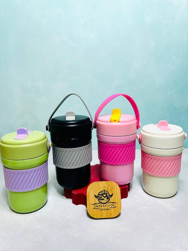 تراول ماگ نی دار دسته سلیکونی(400میل   )