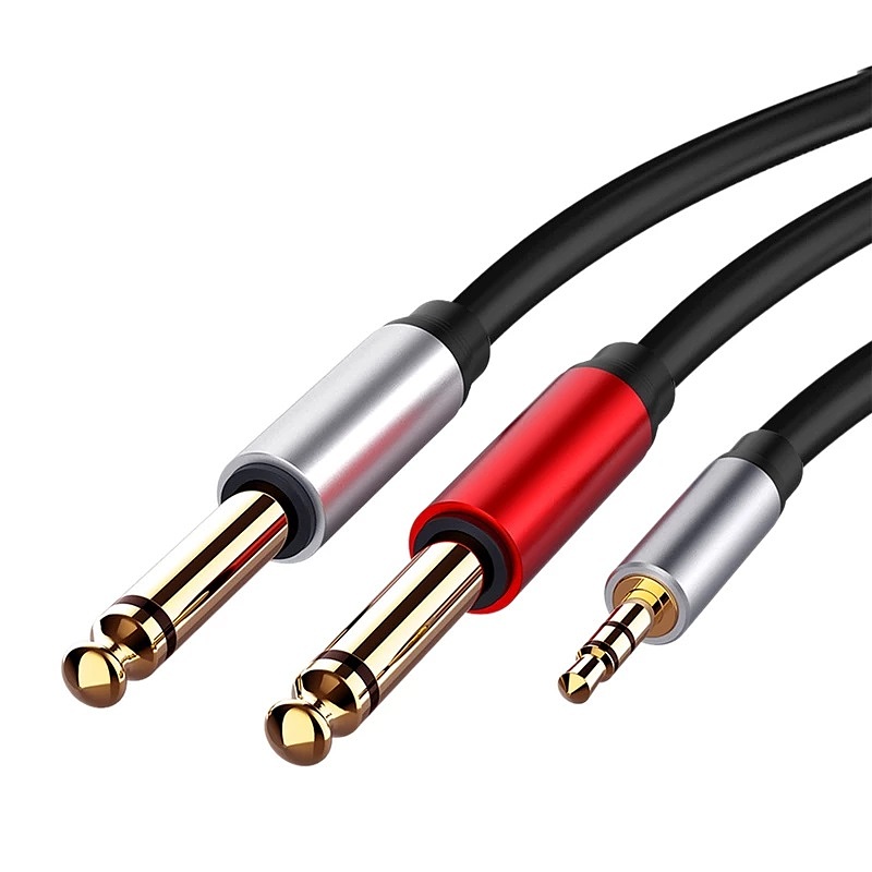 کابل صدا 3.5 میلی متر به 2 دوسر 6.5 میلی متر مدل MIC-6