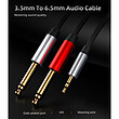 کابل صدا 3.5 میلی متر به 2 دوسر 6.5 میلی متر مدل MIC-6