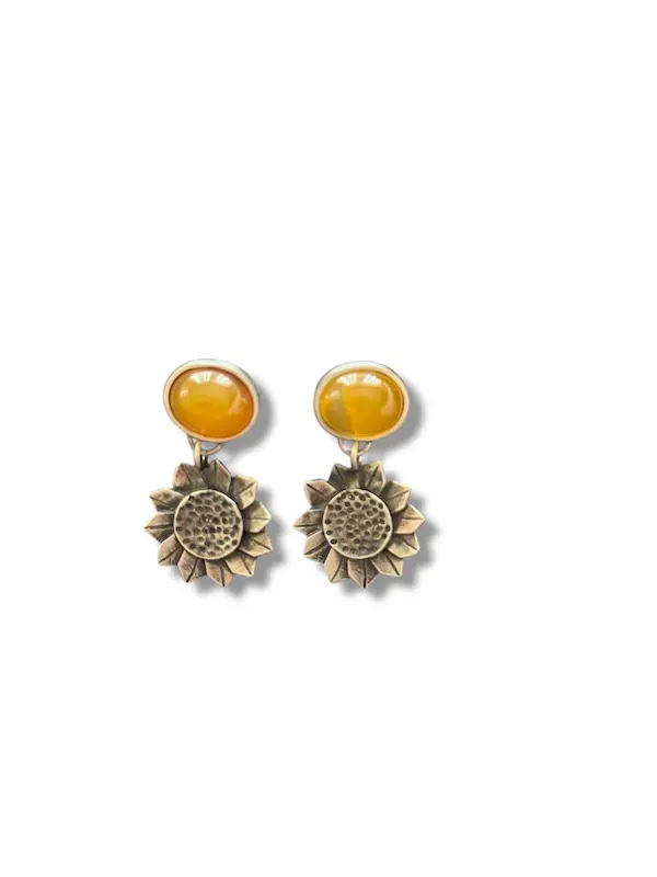 گوشواره آویز آفتابگردون