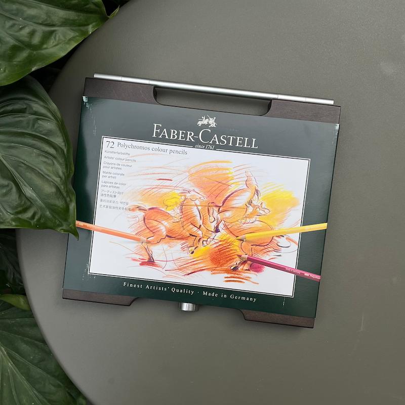 مدادرنگی ۷۲ رنگ فابرکاستل پلی کروم جعبه چوبی