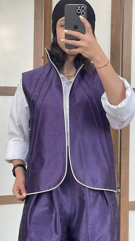 ژیله شلوار تافته مزون دوز 