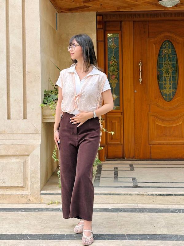 وست توری گیپوری زنانه با بندهای ساتن