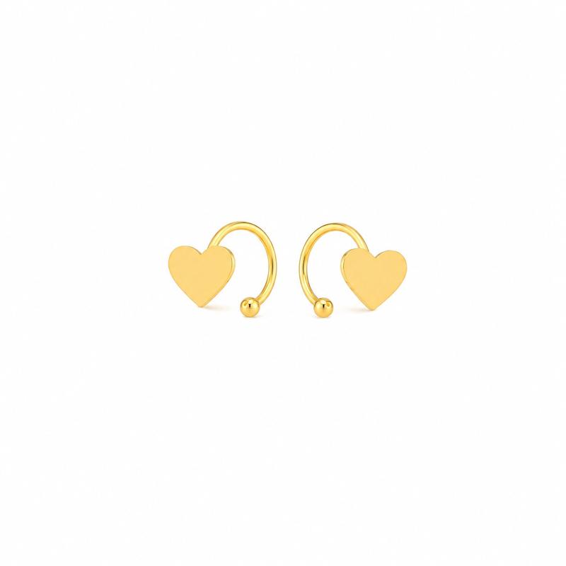 گوشواره طلا حلقه ای قلب