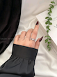 انگشتر جواهری سه پروانع صورتی