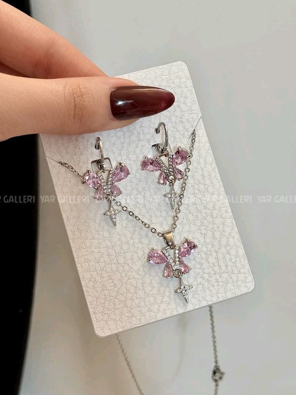 نیم ست پروانه جواهری آذرخش