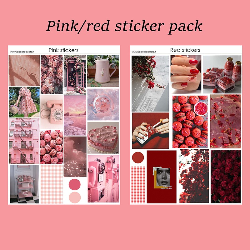 پک برچسب pink/red