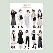 پک برچسب girl 1