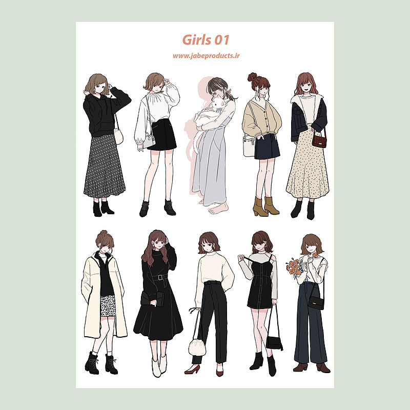 پک برچسب girl 1