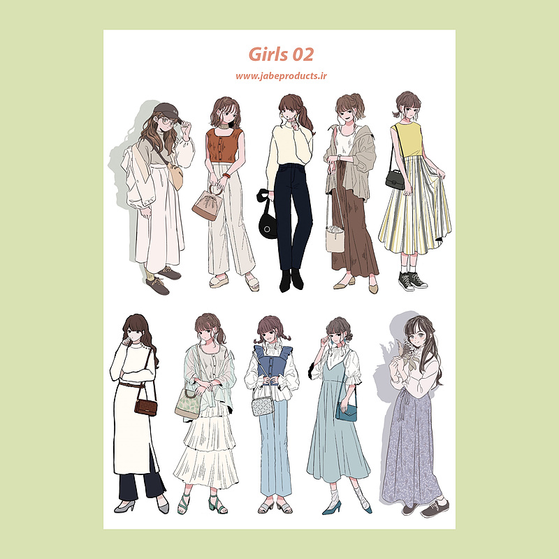 پک برچسب girl 2