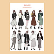 پک برچسب girl 3