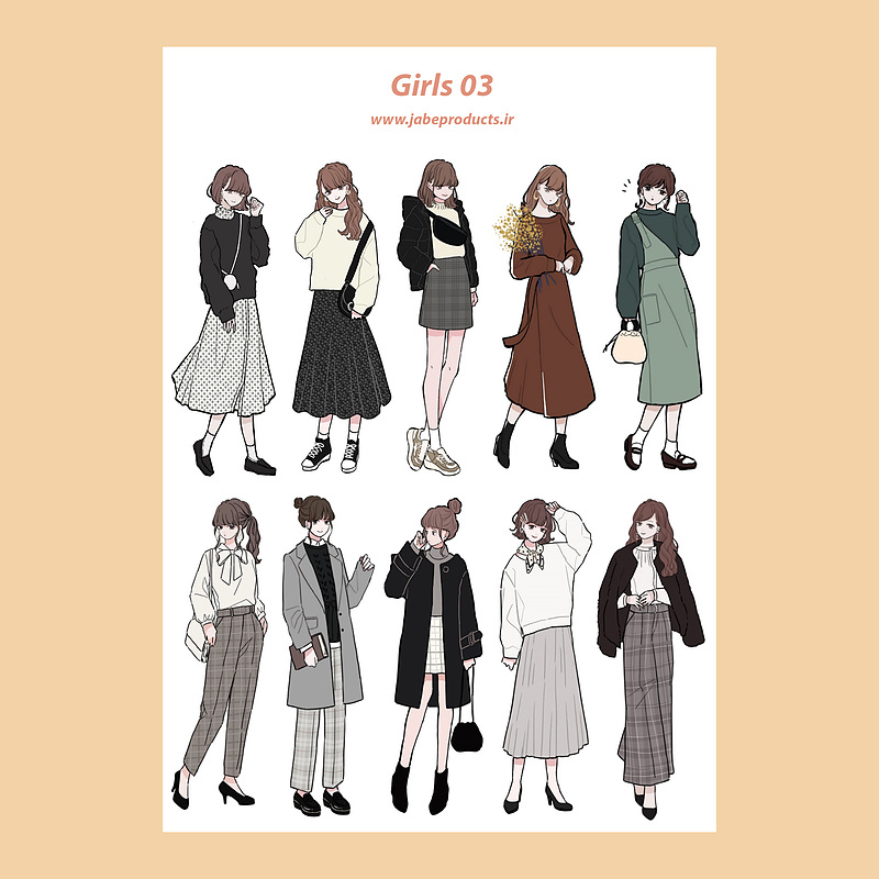 پک برچسب girl 3