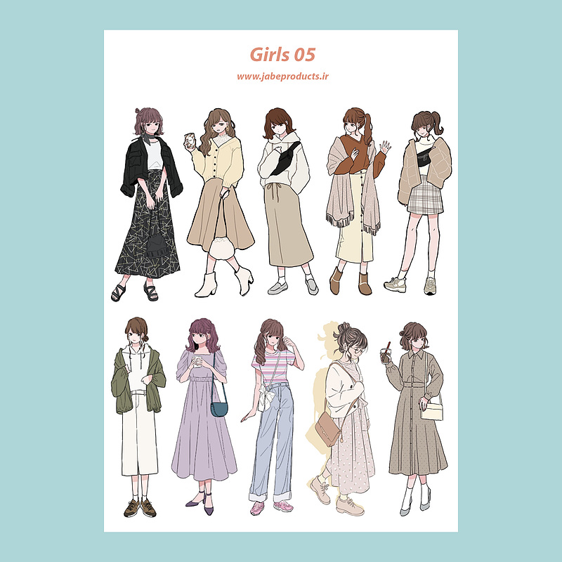 پک برچسب girl 5