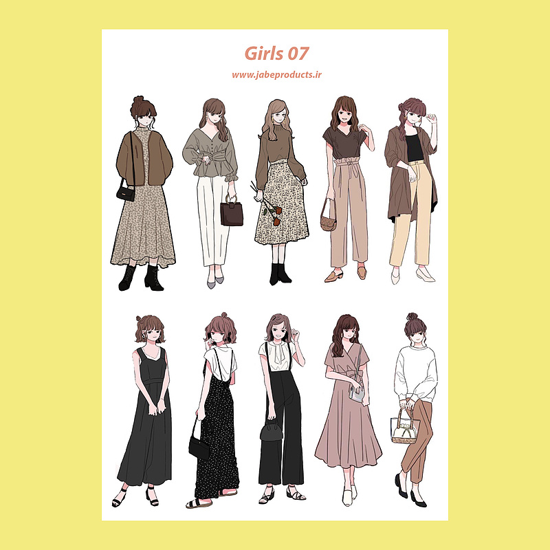 پک برچسب girl 7