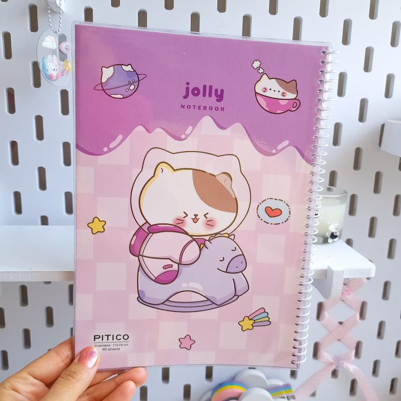 دفتر حاشیه دار -۴۰ برگ-jolly- طرح گربه