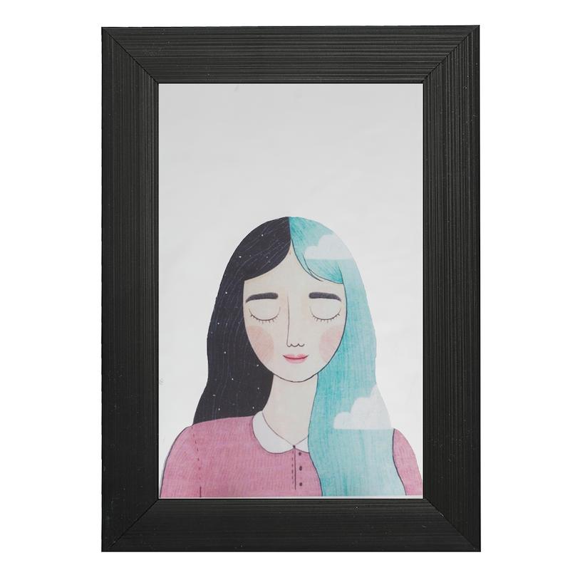 آینه مستطیل طرح دختر آسمونی