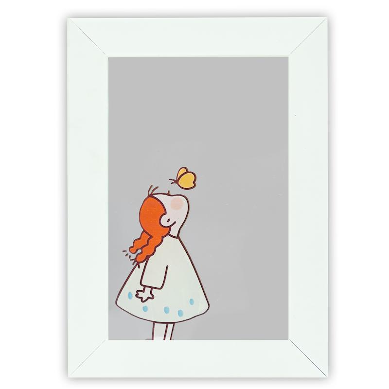 آینه مستطیل طرح دختر پروانه ای