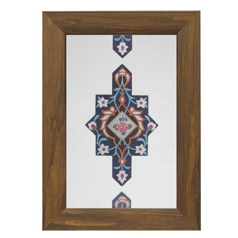 آینه مستطیل طرح کاشی گل