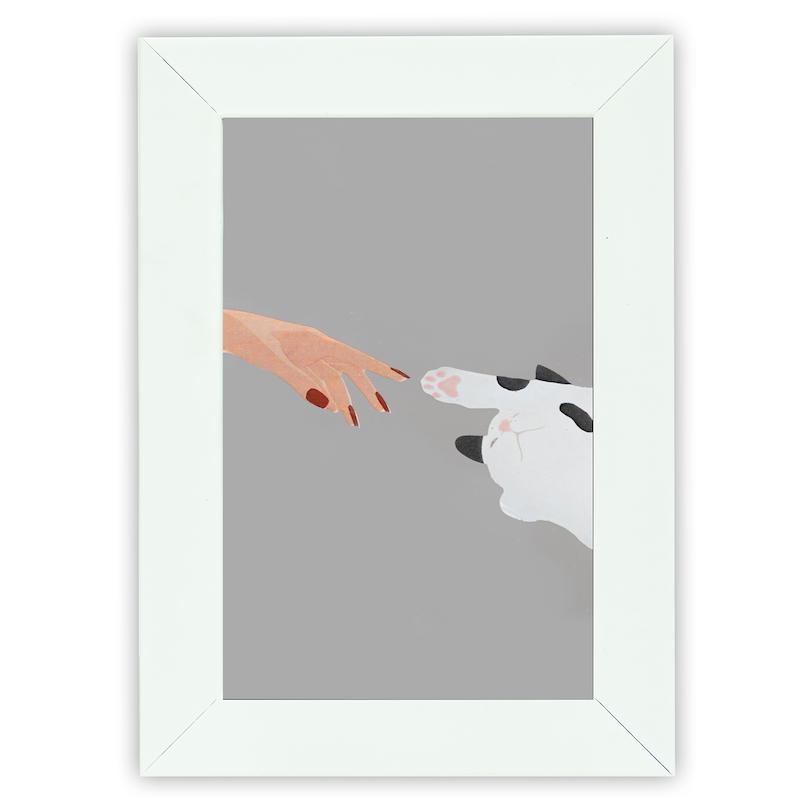 آینه مستطیل طرح آفرینش گربه ای