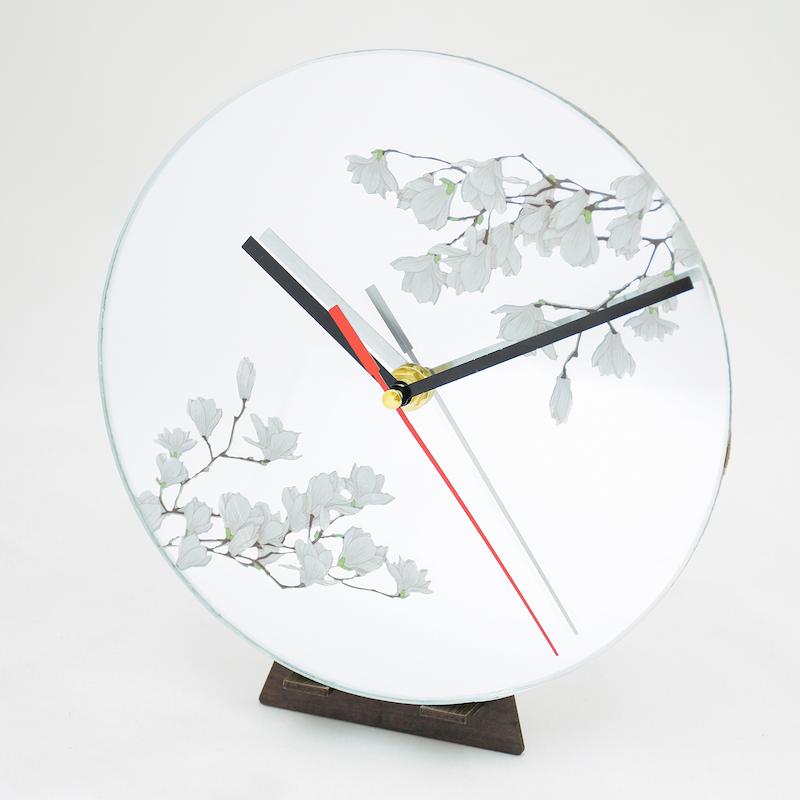 آینه ساعت طرح شکوفه های گیلاس